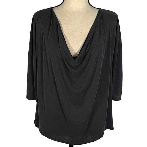 Silence & Noice Urban Outfitters Top Women's Small Gray 3/4 Sleeves Cowl Neck - Picture 2 of 8